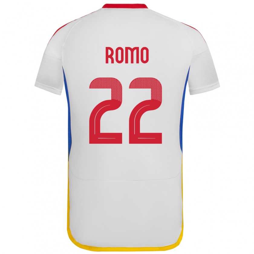 Kandiny Mujer Camiseta Venezuela Rafael Romo #22 Blanco 2ª Equipación 24-26 La Camisa Chile