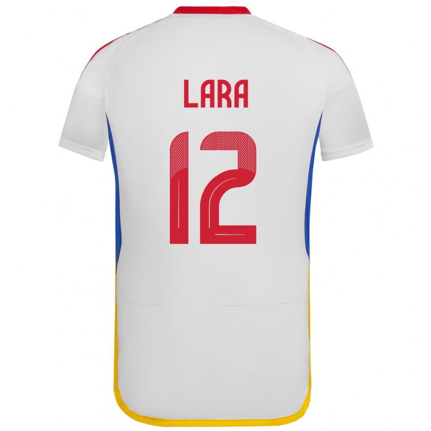 Kandiny Mujer Camiseta Venezuela Jesús Lara #12 Blanco 2ª Equipación 24-26 La Camisa Chile