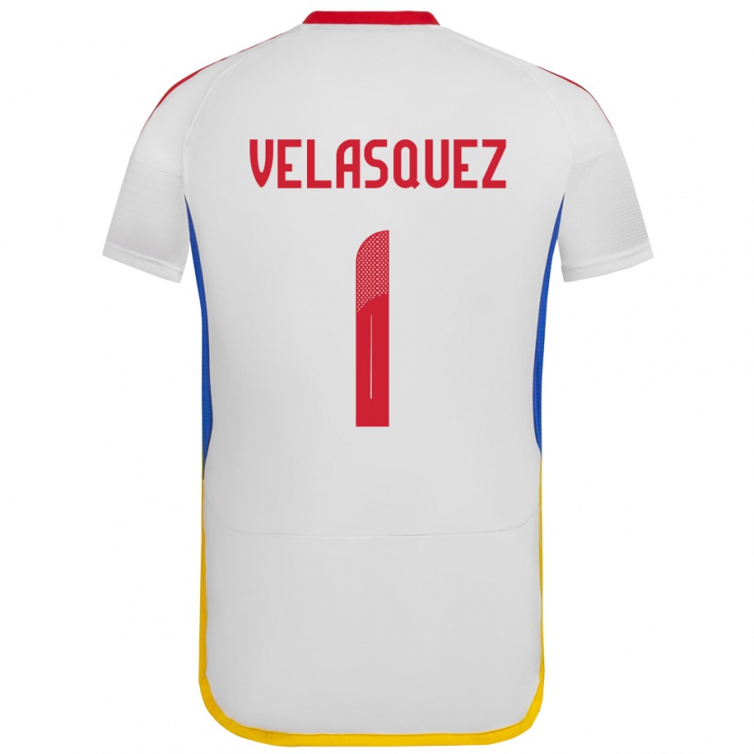 Kandiny Mujer Camiseta Venezuela Yessica Velásquez #1 Blanco 2ª Equipación 24-26 La Camisa Chile