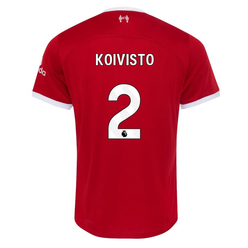 Kandiny Niño Camiseta Emma Koivisto #2 Rojo 1ª Equipación 2023/24 La Camisa Chile