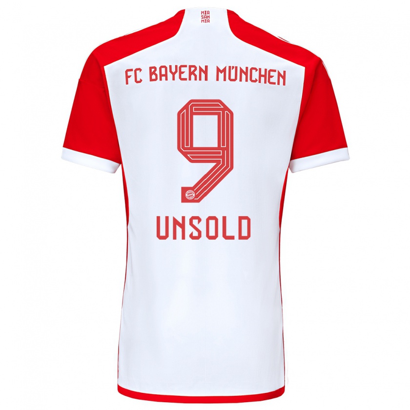 Kandiny Mujer Camiseta Samuel Unsold #9 Rojo Blanco 1ª Equipación 2023/24 La Camisa Chile