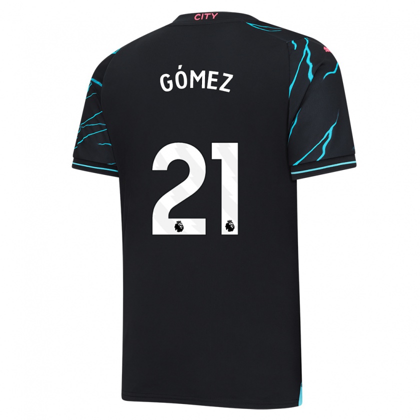 Kandiny Mujer Camiseta Sergio Gómez #21 Azul Oscuro Equipación Tercera 2023/24 La Camisa Chile