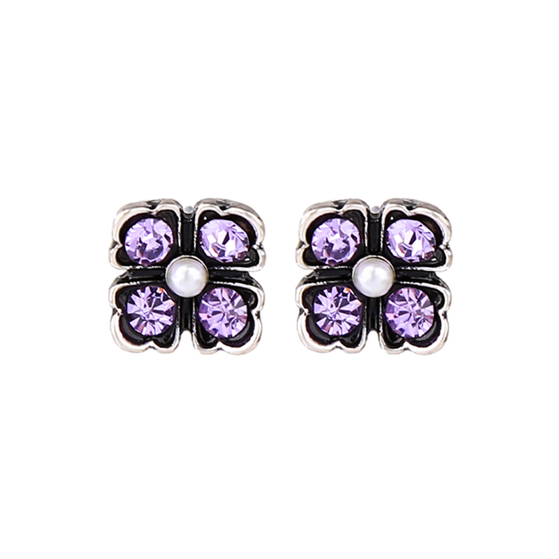 Kandiny - Simple purple diamond stud Earrings 00818