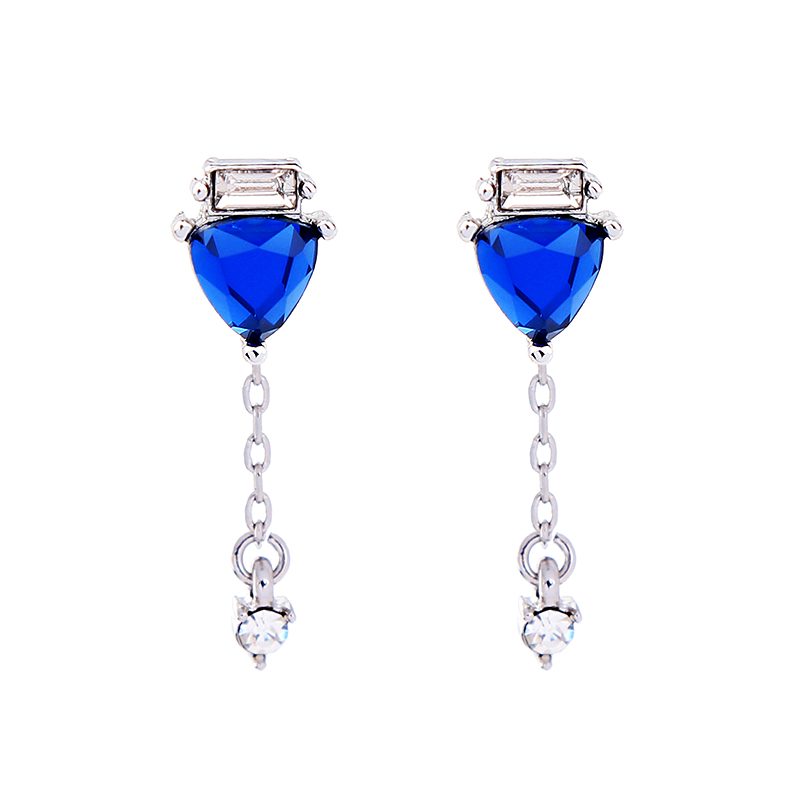 Kandiny - Elegant azure sapphire crystal stud Earrings 00852