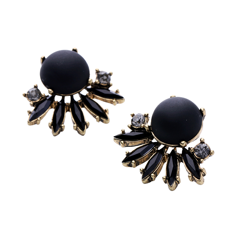 Kandiny - Black personality diamond stud Earrings 00868