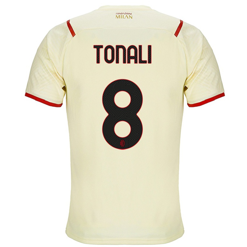 Niño Fútbol Camiseta Sandro Tonali #8 Champaña 2ª Equipación 2021/22 Camisa Chile