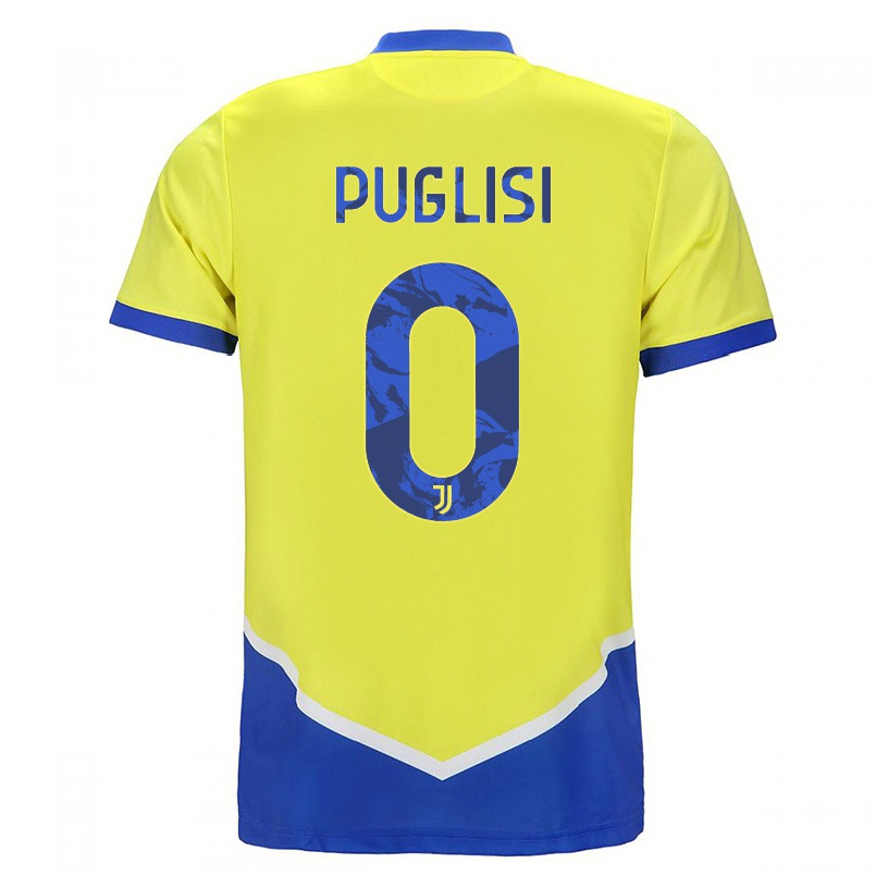 Hombre Fútbol Camiseta Valentina Puglisi #0 Azul Amarillo 3ª Equipación 2021/22 La Camisa Chile