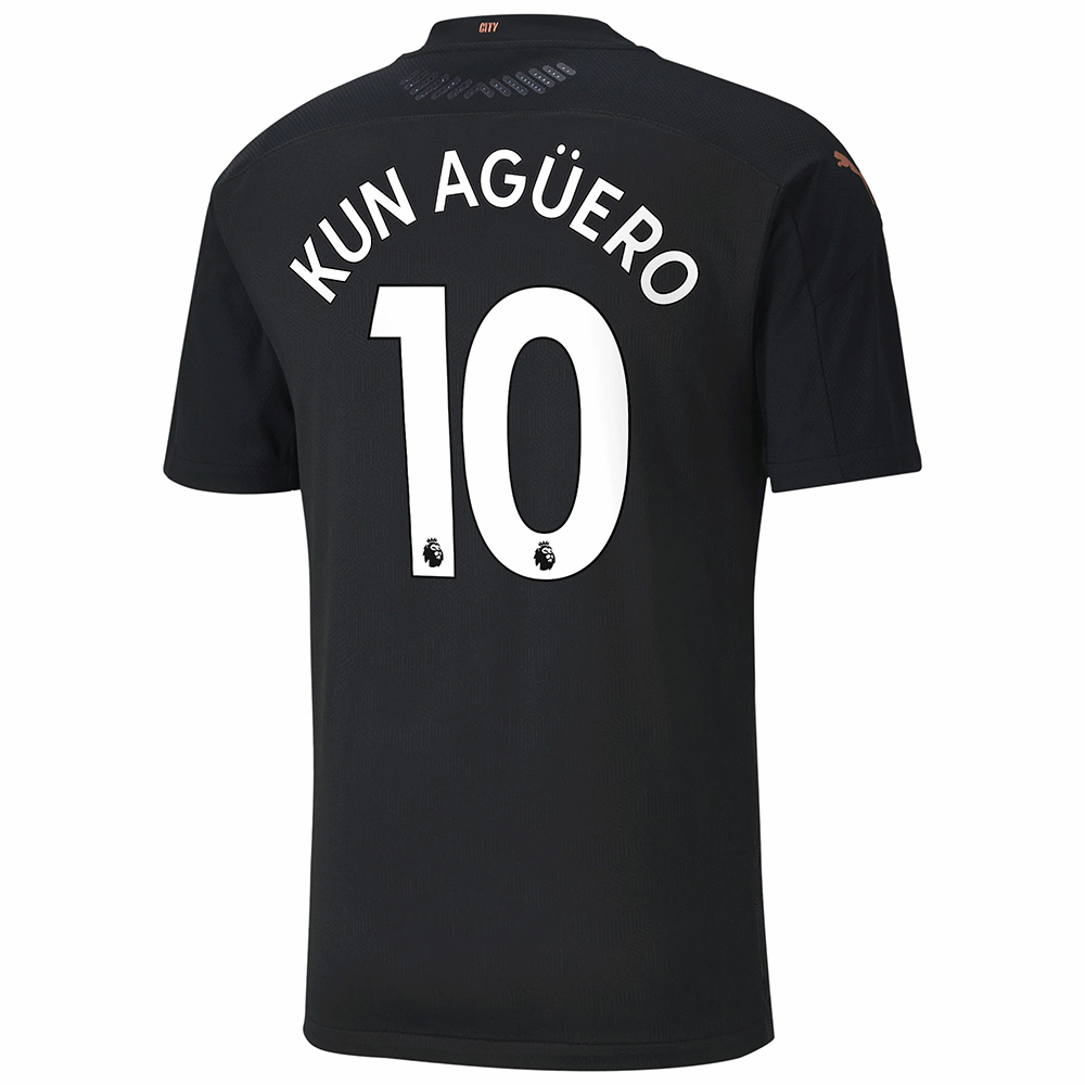 Hombre Fútbol Camiseta Sergio Aguero #10 2ª Equipación Negra 2020/21 La Camisa Chile