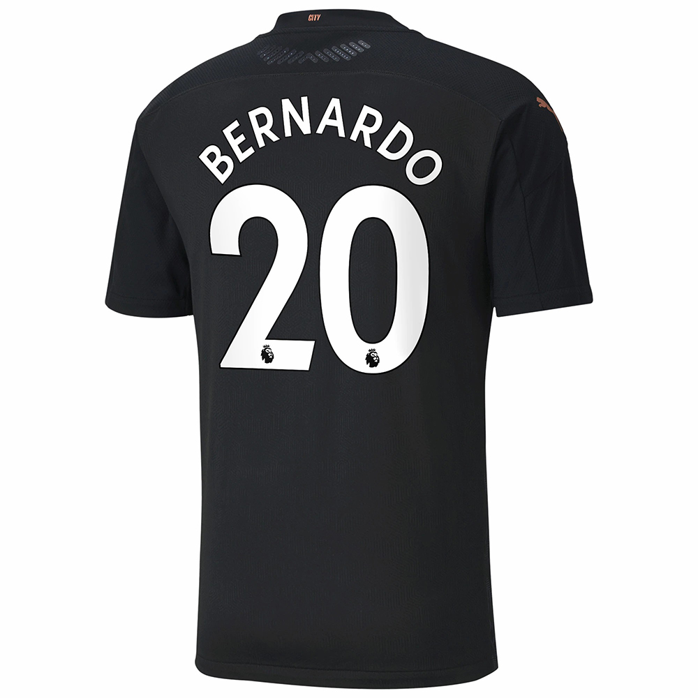 Hombre Fútbol Camiseta Bernardo Silva #20 2ª Equipación Negra 2020/21 La Camisa Chile