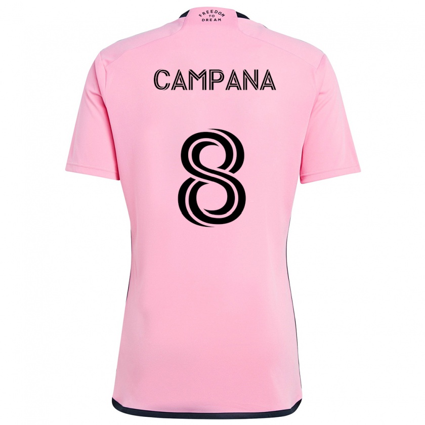 Kandiny Niño Camiseta Leonardo Campana #8 Rosa 1ª Equipación 2024/25 La Camisa Chile