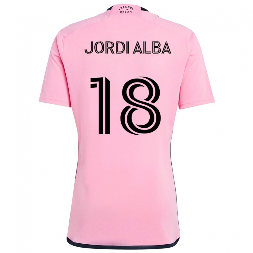 Kandiny Niño Camiseta Jordi Alba #18 Rosa 1ª Equipación 2024/25 La Camisa Chile