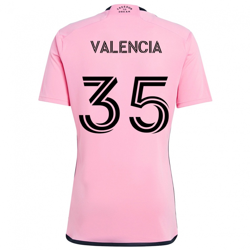 Kandiny Niño Camiseta Felipe Valencia #35 Rosa 1ª Equipación 2024/25 La Camisa Chile