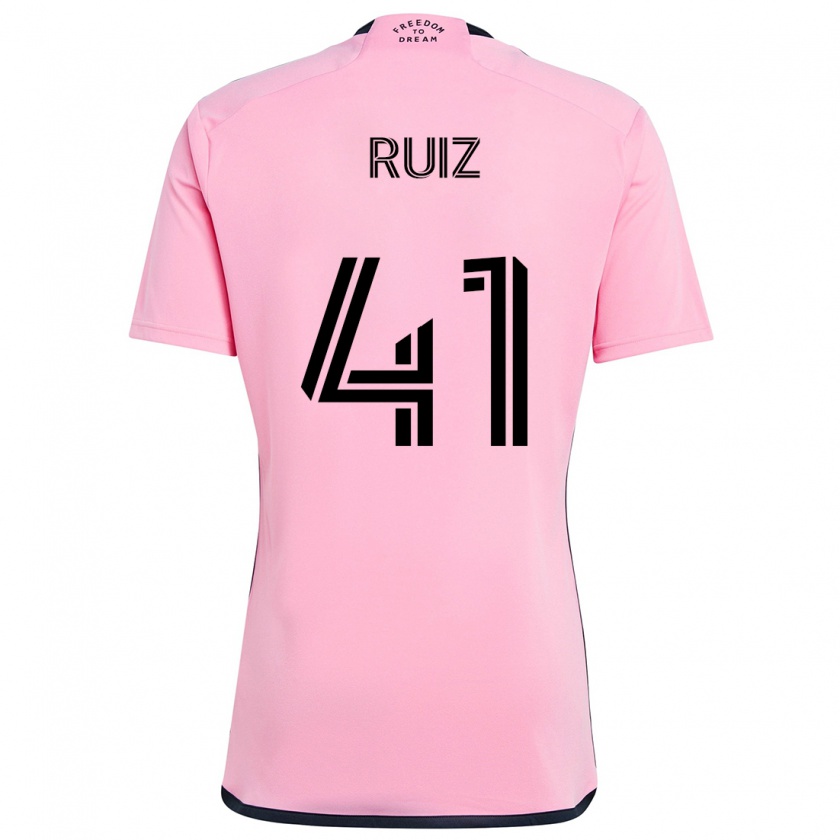 Kandiny Niño Camiseta David Ruíz #41 Rosa 1ª Equipación 2024/25 La Camisa Chile