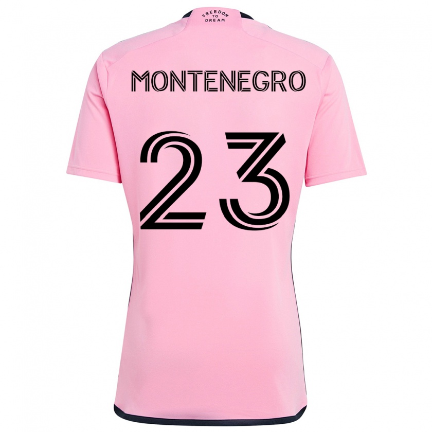 Kandiny Niño Camiseta Ricardo Montenegro #23 Rosa 1ª Equipación 2024/25 La Camisa Chile