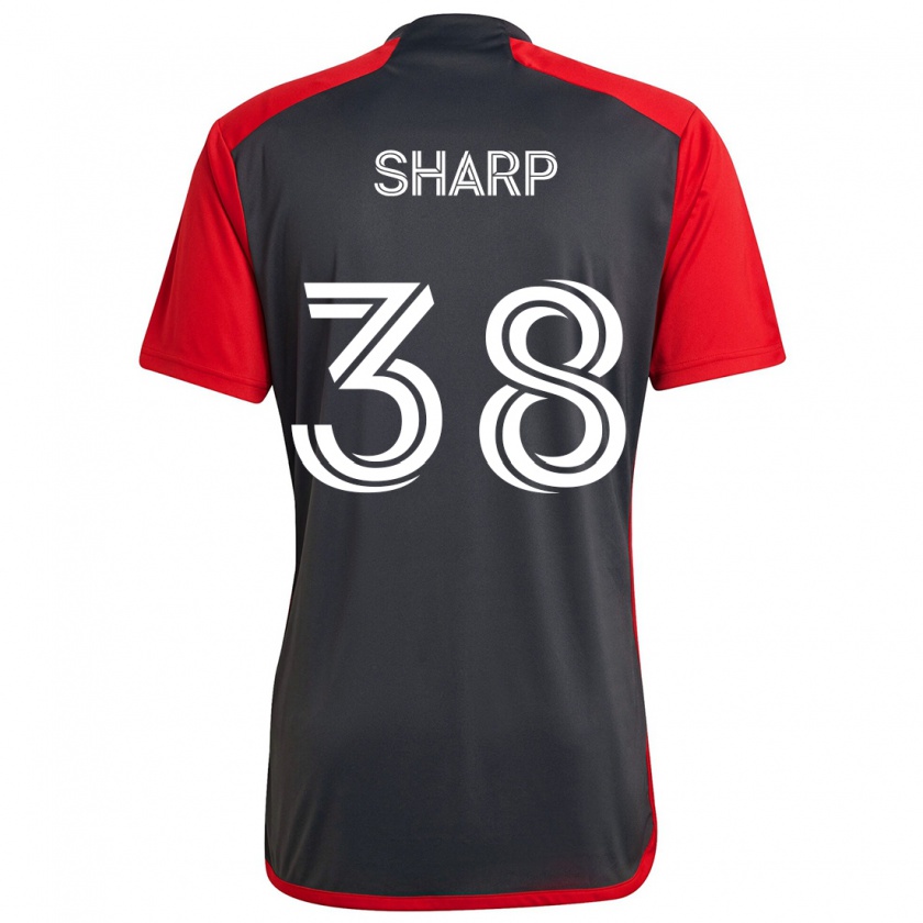 Kandiny Niño Camiseta Charlie Sharp #38 Rojo Grayn 1ª Equipación 2024/25 La Camisa Chile