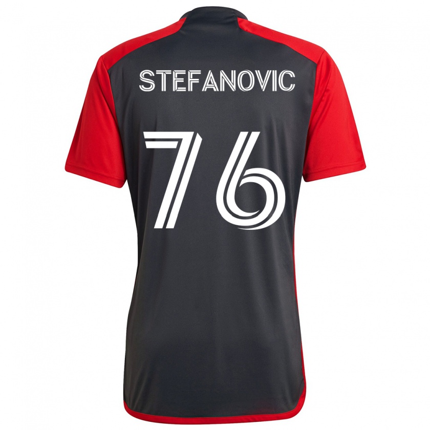 Kandiny Niño Camiseta Lazar Stefanovic #76 Rojo Grayn 1ª Equipación 2024/25 La Camisa Chile