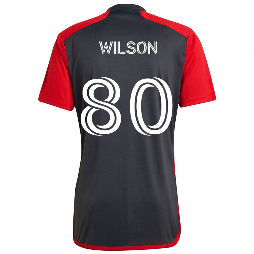 Kandiny Niño Camiseta Shafique Wilson #80 Rojo Grayn 1ª Equipación 2024/25 La Camisa Chile