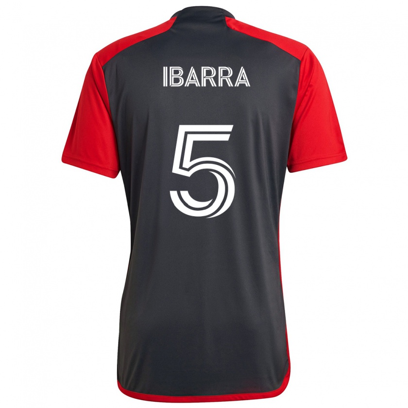 Kandiny Niño Camiseta Franco Ibarra #5 Rojo Grayn 1ª Equipación 2024/25 La Camisa Chile