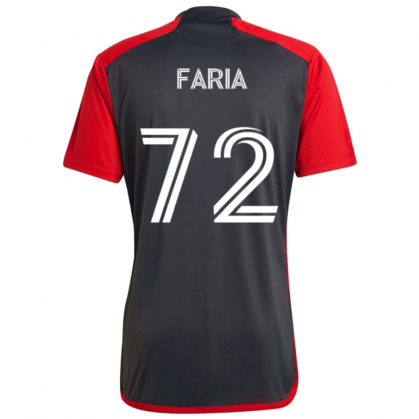 Kandiny Niño Camiseta Jordan Faria #72 Rojo Grayn 1ª Equipación 2024/25 La Camisa Chile