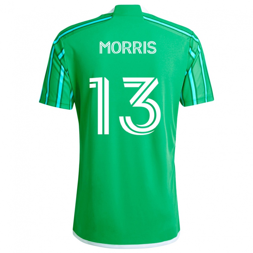 Kandiny Niño Camiseta Jordan Morris #13 Verde Blanco 1ª Equipación 2024/25 La Camisa Chile