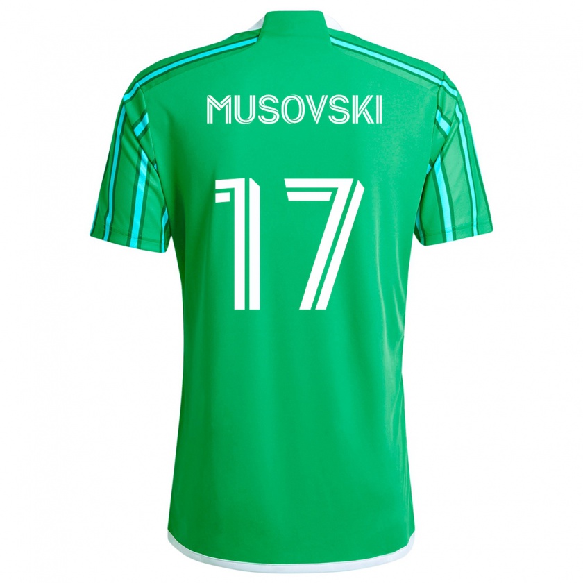 Kandiny Niño Camiseta Danny Musovski #17 Verde Blanco 1ª Equipación 2024/25 La Camisa Chile