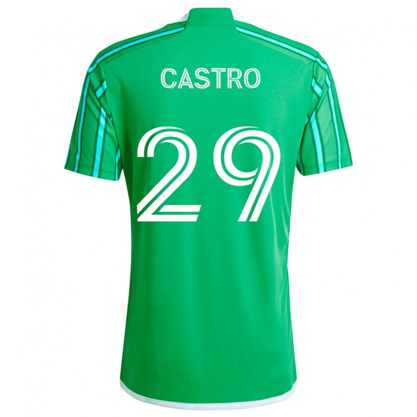 Kandiny Niño Camiseta Jacob Castro #29 Verde Blanco 1ª Equipación 2024/25 La Camisa Chile