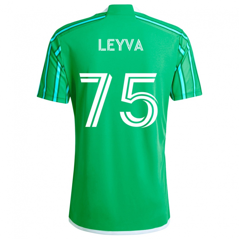 Kandiny Niño Camiseta Danny Leyva #75 Verde Blanco 1ª Equipación 2024/25 La Camisa Chile