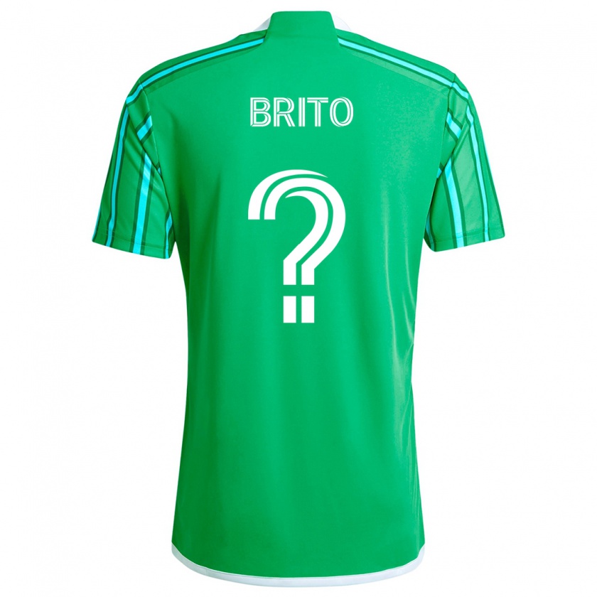 Kandiny Niño Camiseta Kelvin-Luis Brito #0 Verde Blanco 1ª Equipación 2024/25 La Camisa Chile