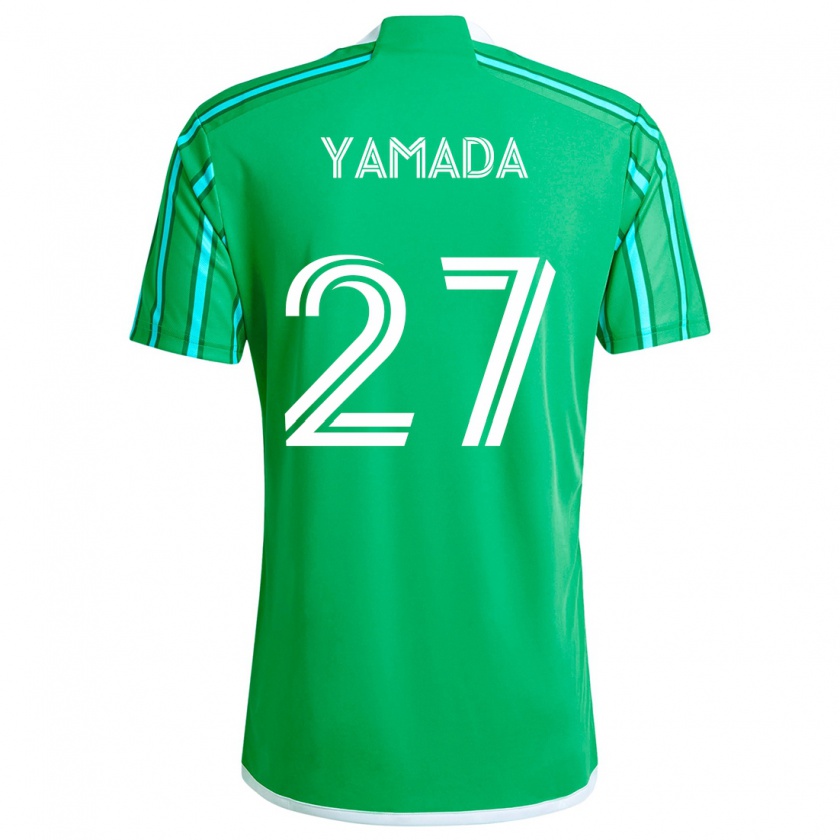 Kandiny Niño Camiseta Hikari Yamada #27 Verde Blanco 1ª Equipación 2024/25 La Camisa Chile