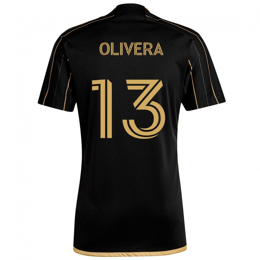 Kandiny Niño Camiseta Cristian Olivera #13 Oro Negro 1ª Equipación 2024/25 La Camisa Chile