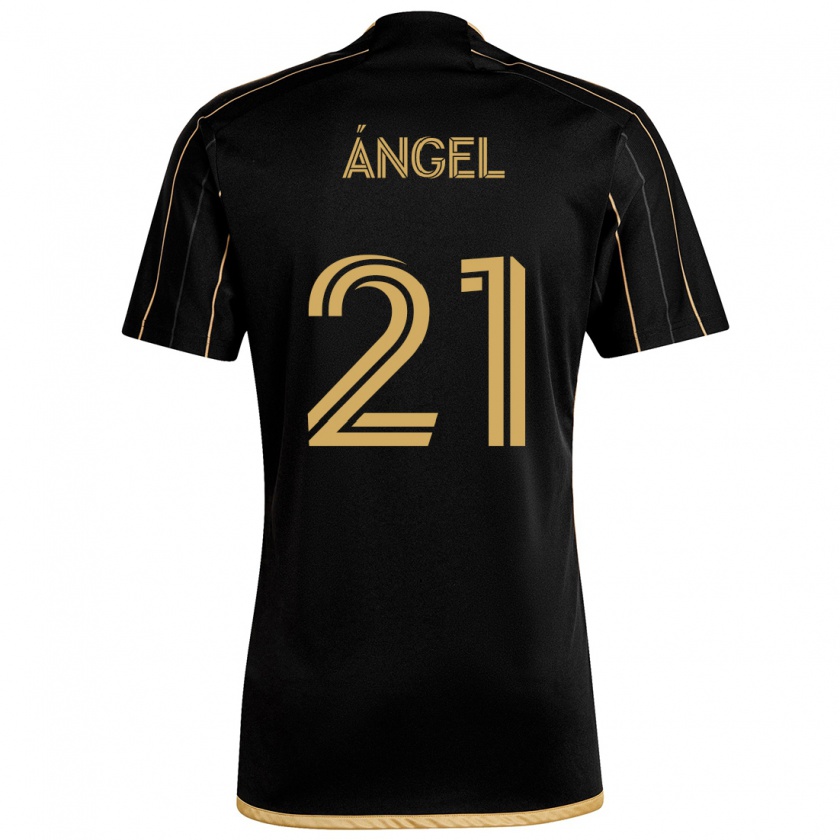 Kandiny Niño Camiseta Tomás Ángel #21 Oro Negro 1ª Equipación 2024/25 La Camisa Chile