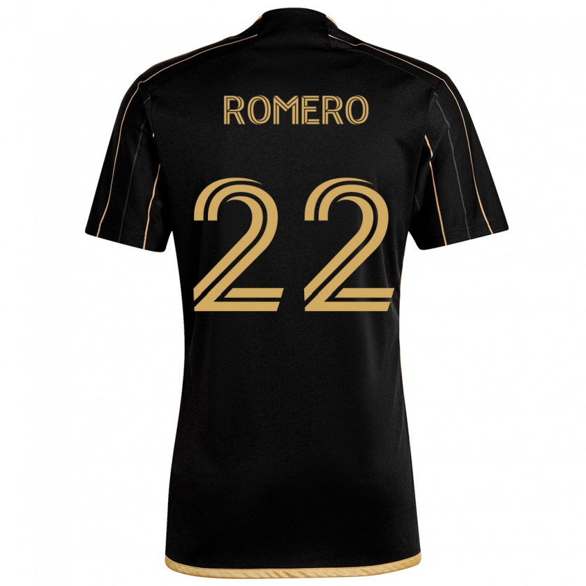 Kandiny Niño Camiseta Abraham Romero #22 Oro Negro 1ª Equipación 2024/25 La Camisa Chile