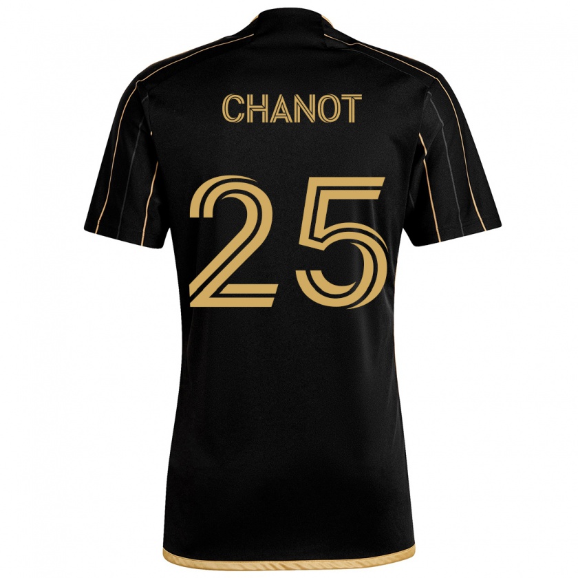 Kandiny Niño Camiseta Maxime Chanot #25 Oro Negro 1ª Equipación 2024/25 La Camisa Chile