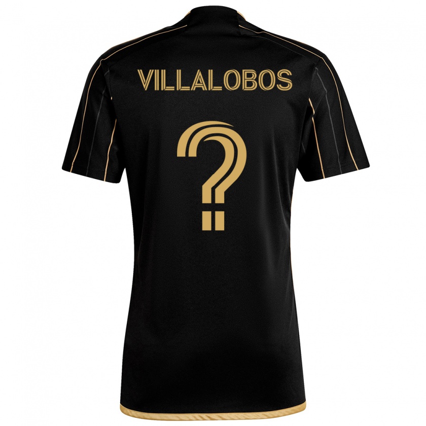 Kandiny Niño Camiseta Kristian Villalobos #0 Oro Negro 1ª Equipación 2024/25 La Camisa Chile