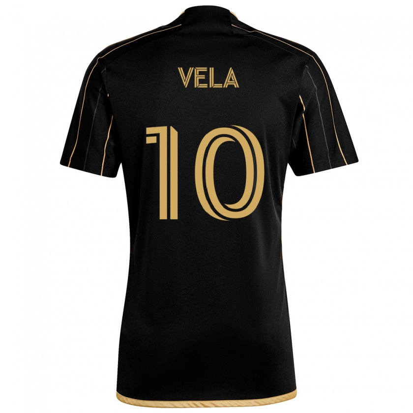 Kandiny Niño Camiseta Carlos Vela #10 Oro Negro 1ª Equipación 2024/25 La Camisa Chile