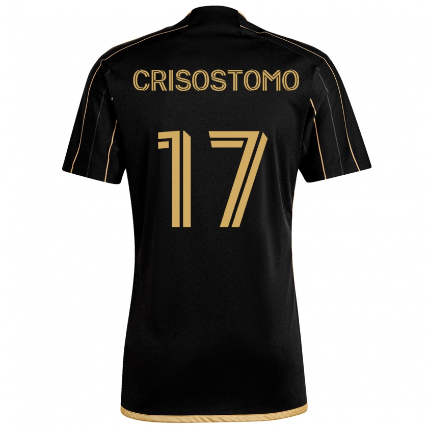 Kandiny Niño Camiseta Danny Crisostomo #17 Oro Negro 1ª Equipación 2024/25 La Camisa Chile