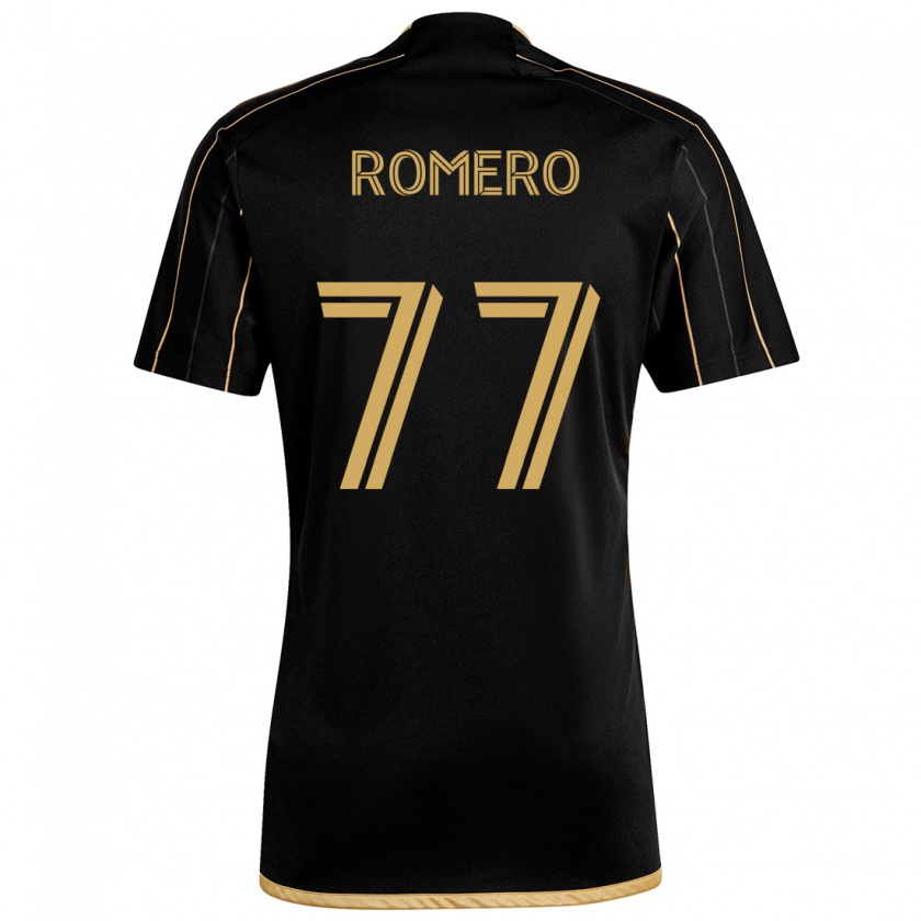 Kandiny Niño Camiseta Alexander Romero #77 Oro Negro 1ª Equipación 2024/25 La Camisa Chile