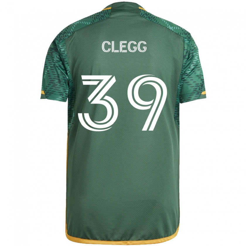 Kandiny Niño Camiseta Tyler Clegg #39 Verde Naranja 1ª Equipación 2024/25 La Camisa Chile