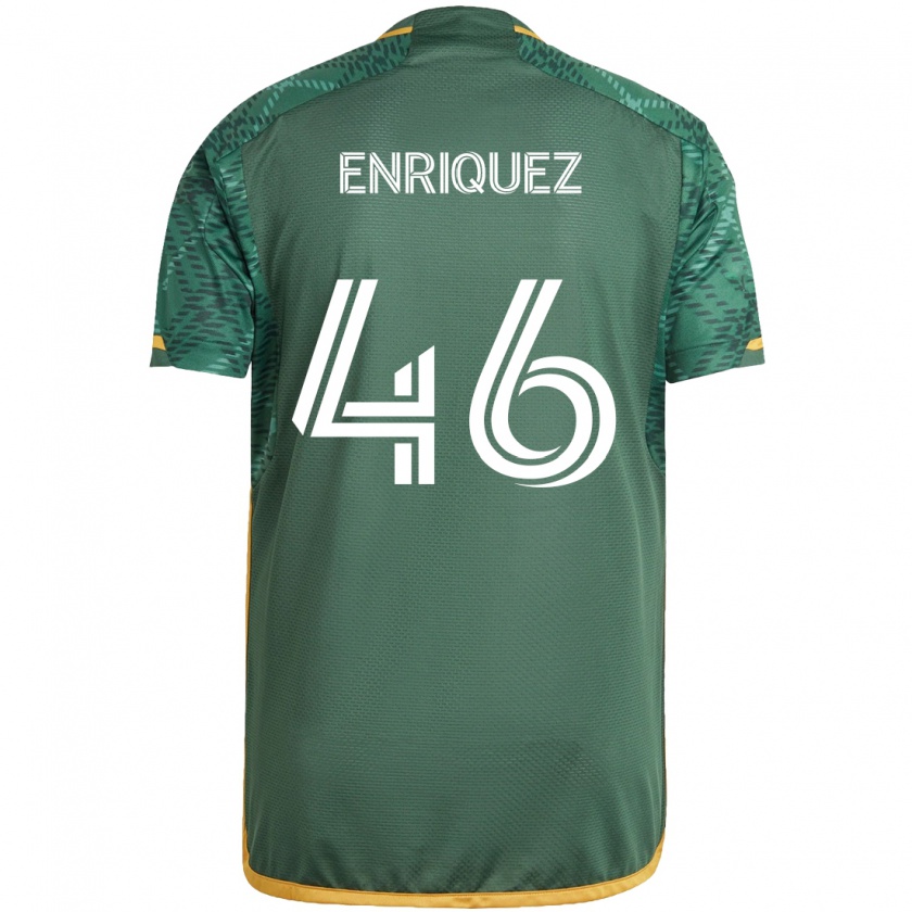 Kandiny Niño Camiseta Adolfo Enriquez #46 Verde Naranja 1ª Equipación 2024/25 La Camisa Chile