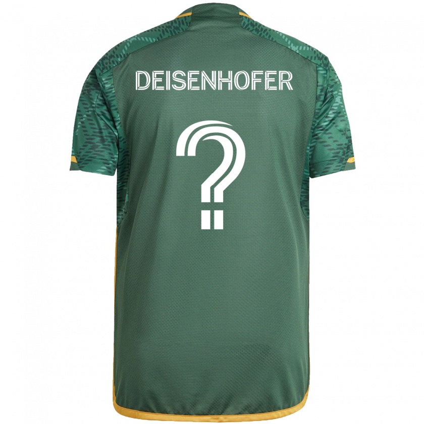 Kandiny Niño Camiseta Maximilian Deisenhofer #0 Verde Naranja 1ª Equipación 2024/25 La Camisa Chile