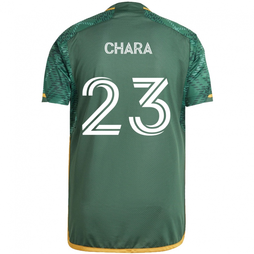 Kandiny Niño Camiseta Yimmi Chará #23 Verde Naranja 1ª Equipación 2024/25 La Camisa Chile