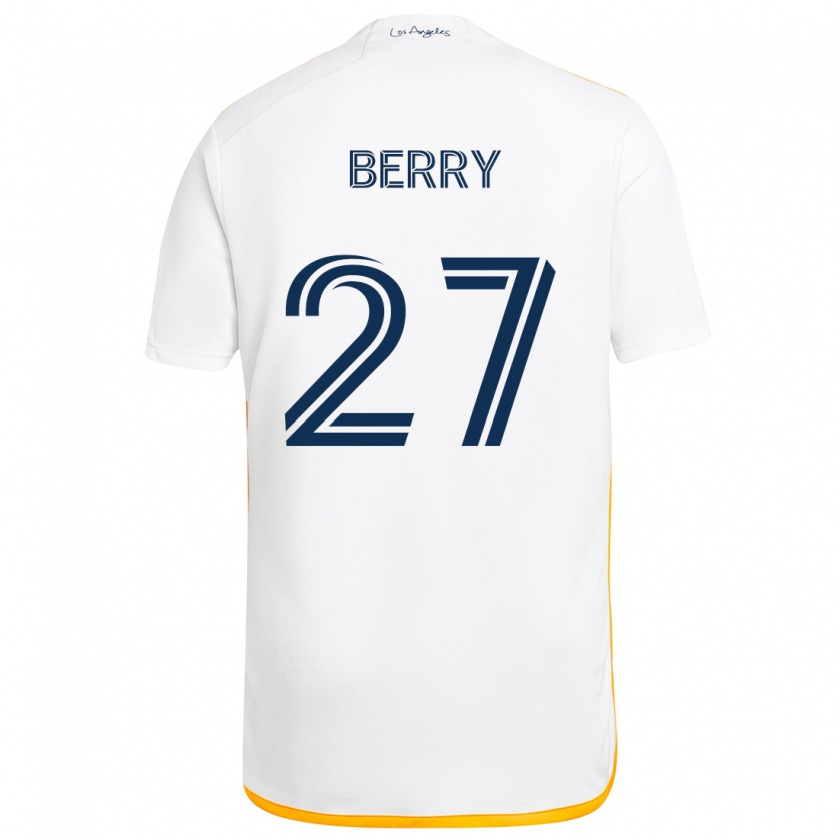 Kandiny Niño Camiseta Miguel Berry #27 Blanco Amarillo 1ª Equipación 2024/25 La Camisa Chile