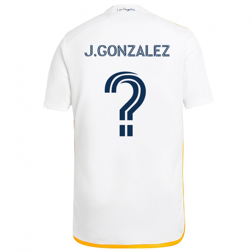 Kandiny Niño Camiseta Jesse Gonzalez #0 Blanco Amarillo 1ª Equipación 2024/25 La Camisa Chile