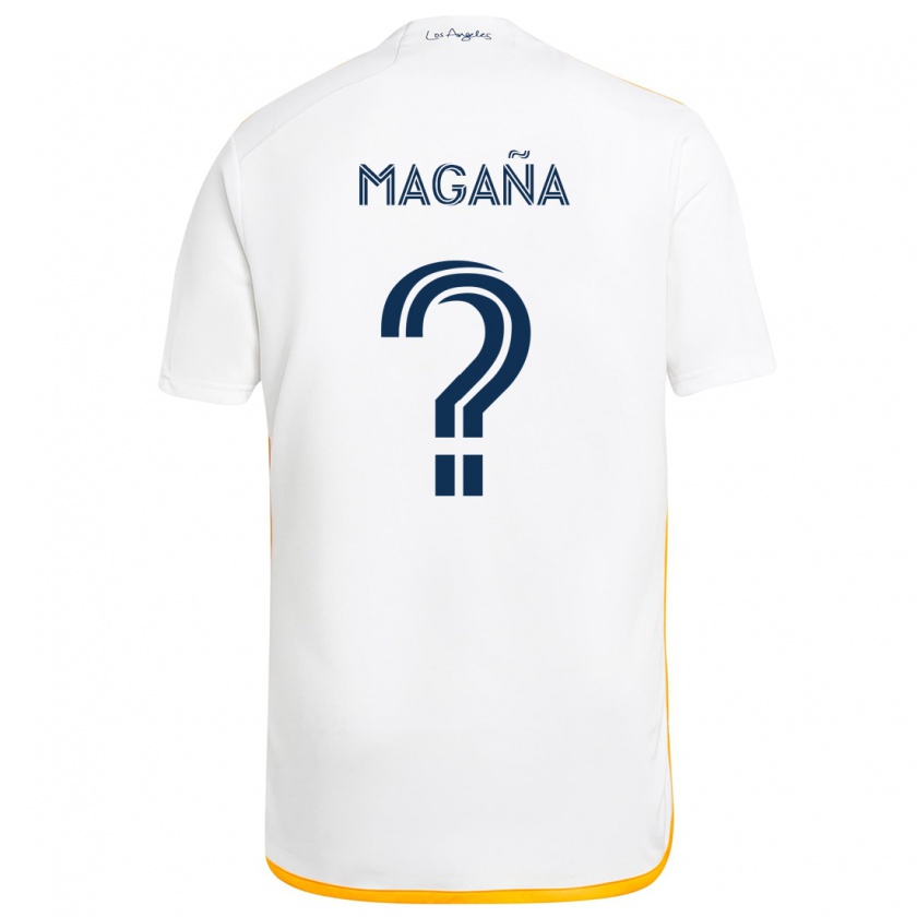 Kandiny Niño Camiseta Jose Magaña #0 Blanco Amarillo 1ª Equipación 2024/25 La Camisa Chile