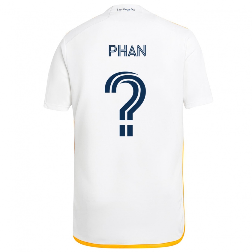 Kandiny Niño Camiseta Brett Phan #0 Blanco Amarillo 1ª Equipación 2024/25 La Camisa Chile