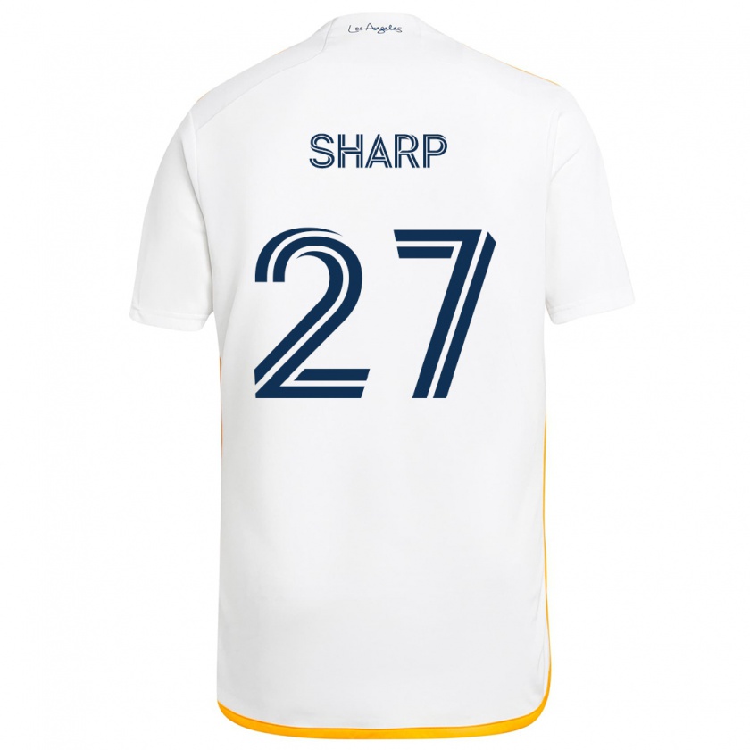 Kandiny Niño Camiseta Billy Sharp #27 Blanco Amarillo 1ª Equipación 2024/25 La Camisa Chile