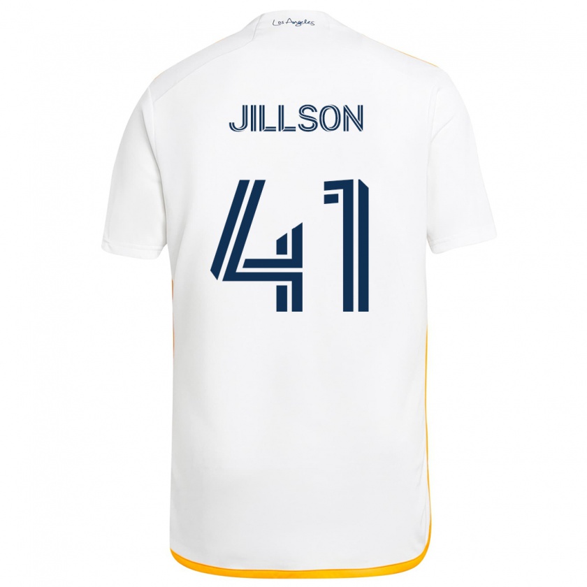 Kandiny Niño Camiseta Simon Jillson #41 Blanco Amarillo 1ª Equipación 2024/25 La Camisa Chile