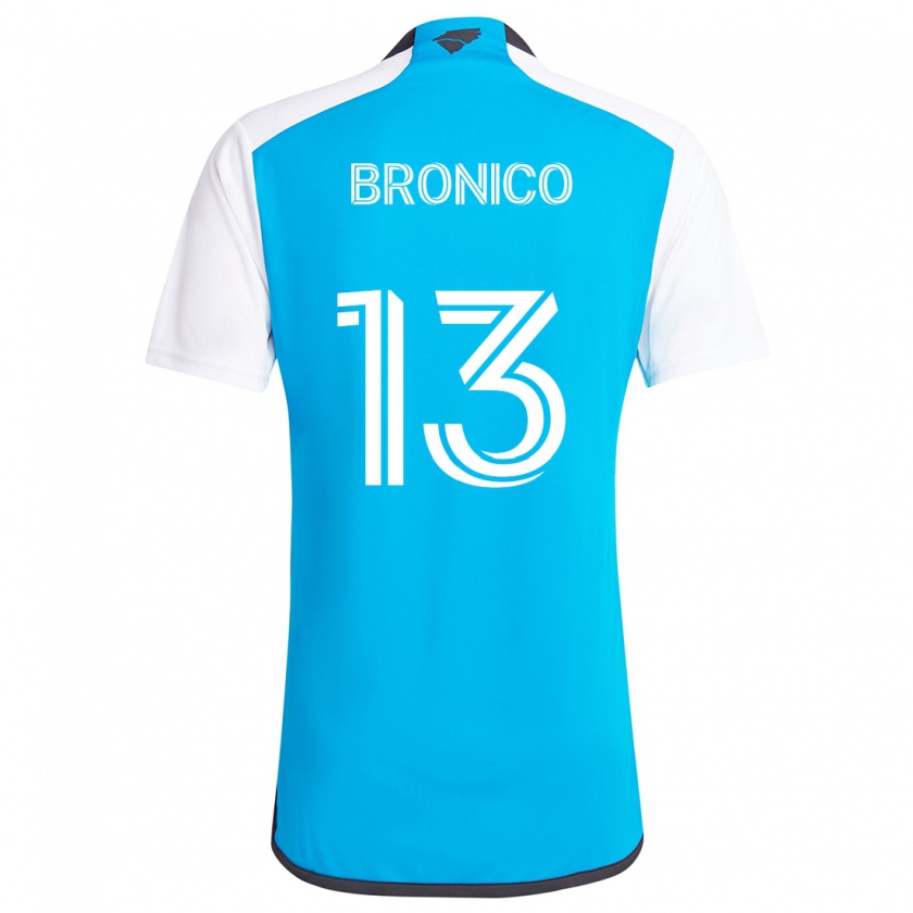 Kandiny Niño Camiseta Brandt Bronico #13 Azul Blanco 1ª Equipación 2024/25 La Camisa Chile