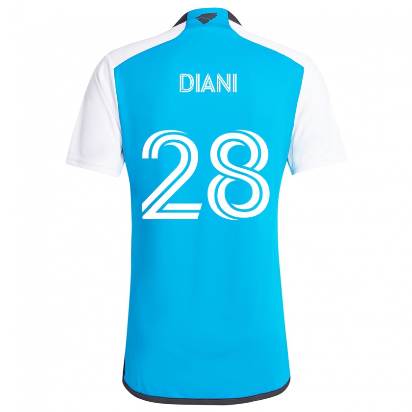 Kandiny Niño Camiseta Djibril Diani #28 Azul Blanco 1ª Equipación 2024/25 La Camisa Chile