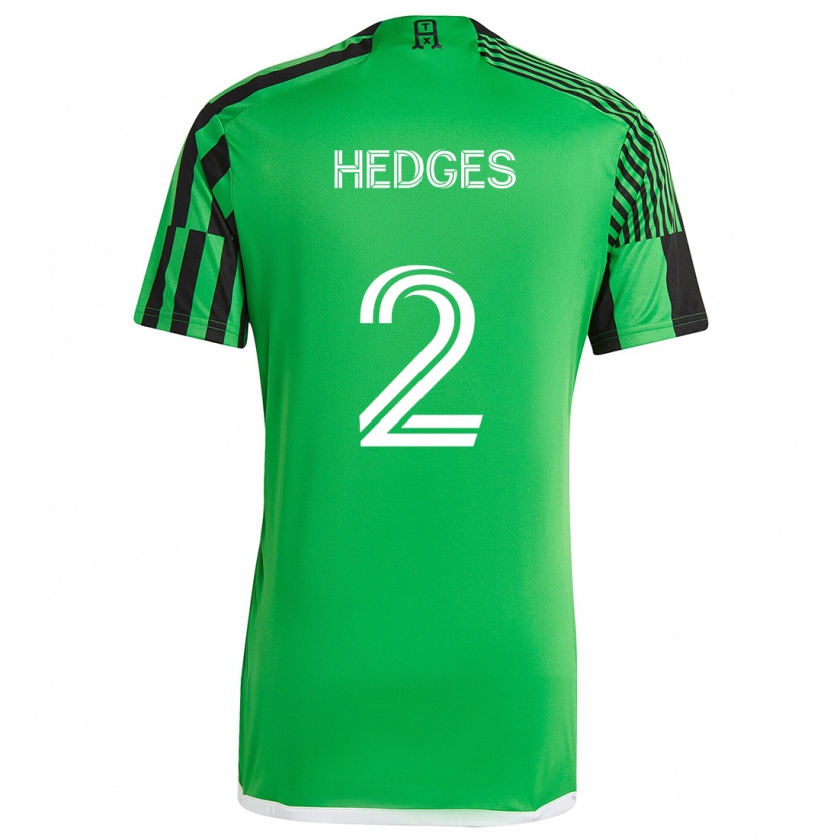 Kandiny Niño Camiseta Matt Hedges #2 Verde Negro 1ª Equipación 2024/25 La Camisa Chile